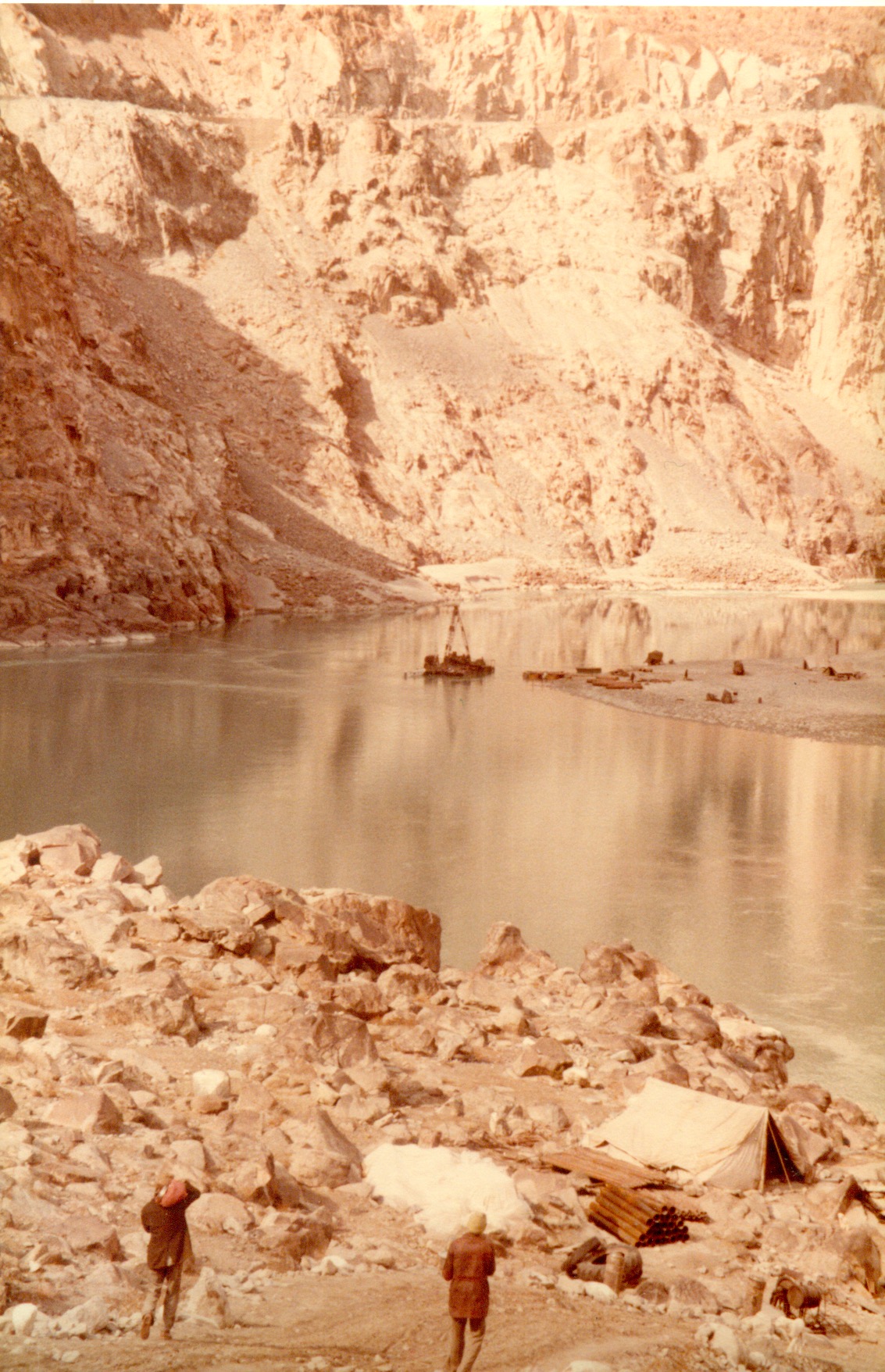 Bhasha Dam Offshore Drilling to Establish Bedrock 1984