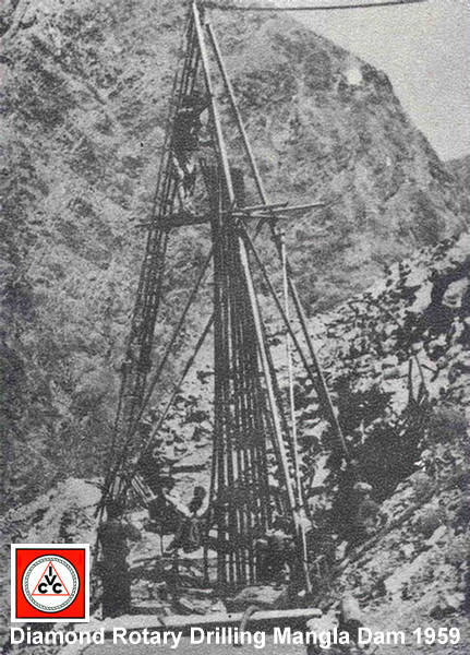 1959 Diamond Rotary drilling Mangla Dam