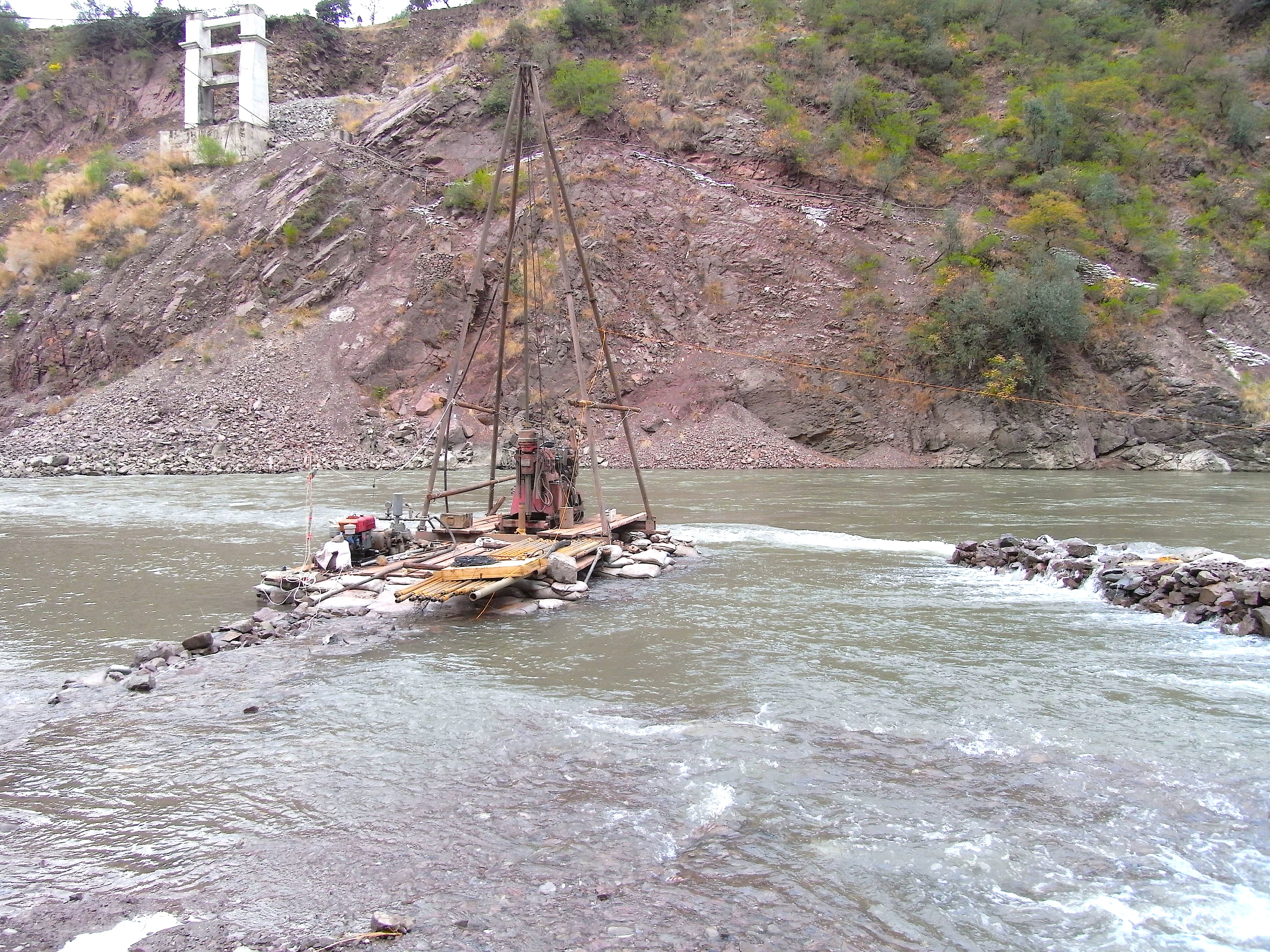 Off-shore Core Drilling for Investigation on River Jehlum in Pakistan
