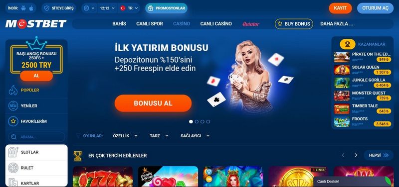 Mostbet ücretsiz dönüşler
